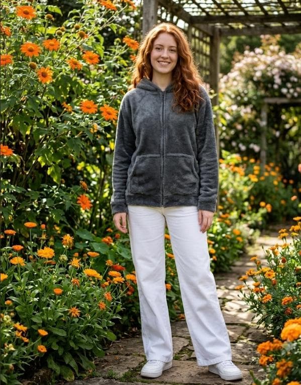 Cardigan con cremallera - Gris