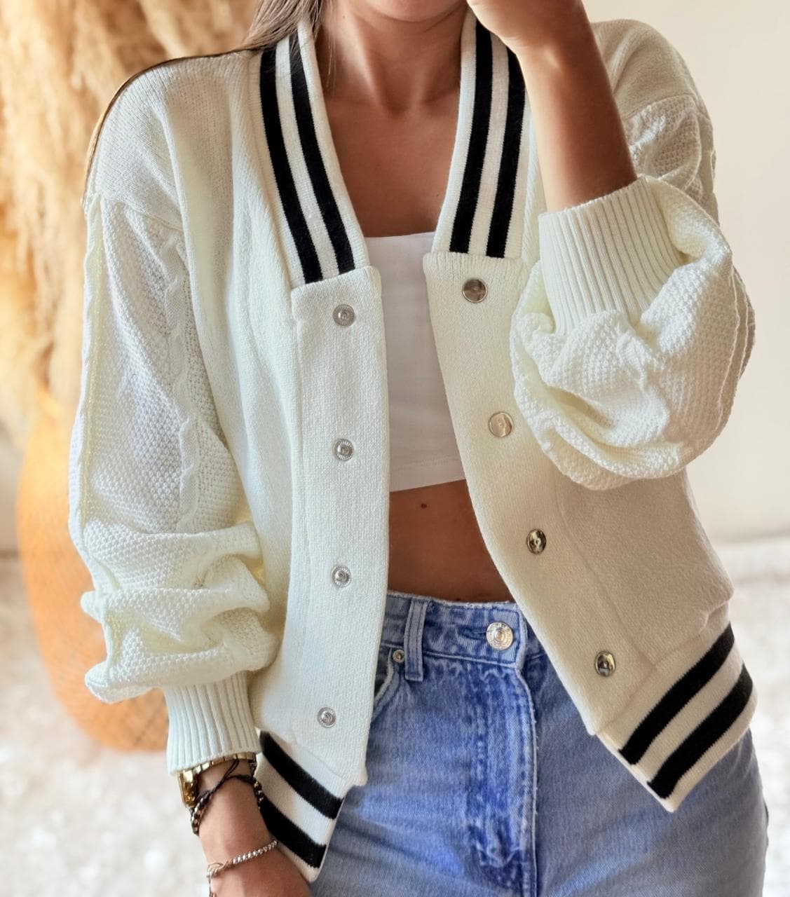 Saco Beisbolero - Blanco