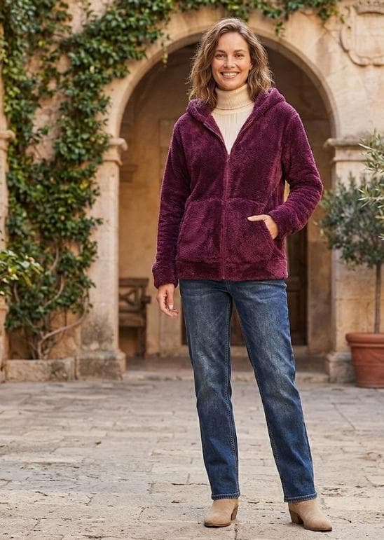 Cardigan con cremallera - Vinotinto