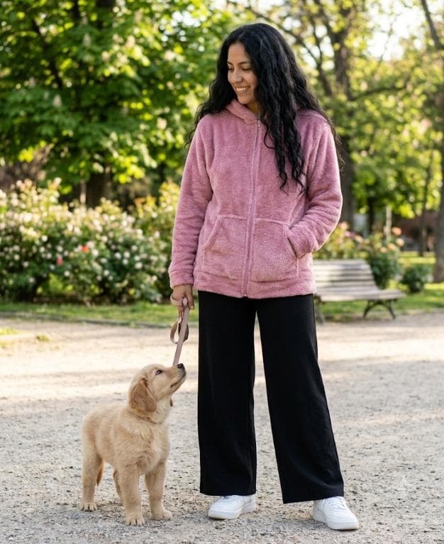 Cardigan con cremallera - Rosado